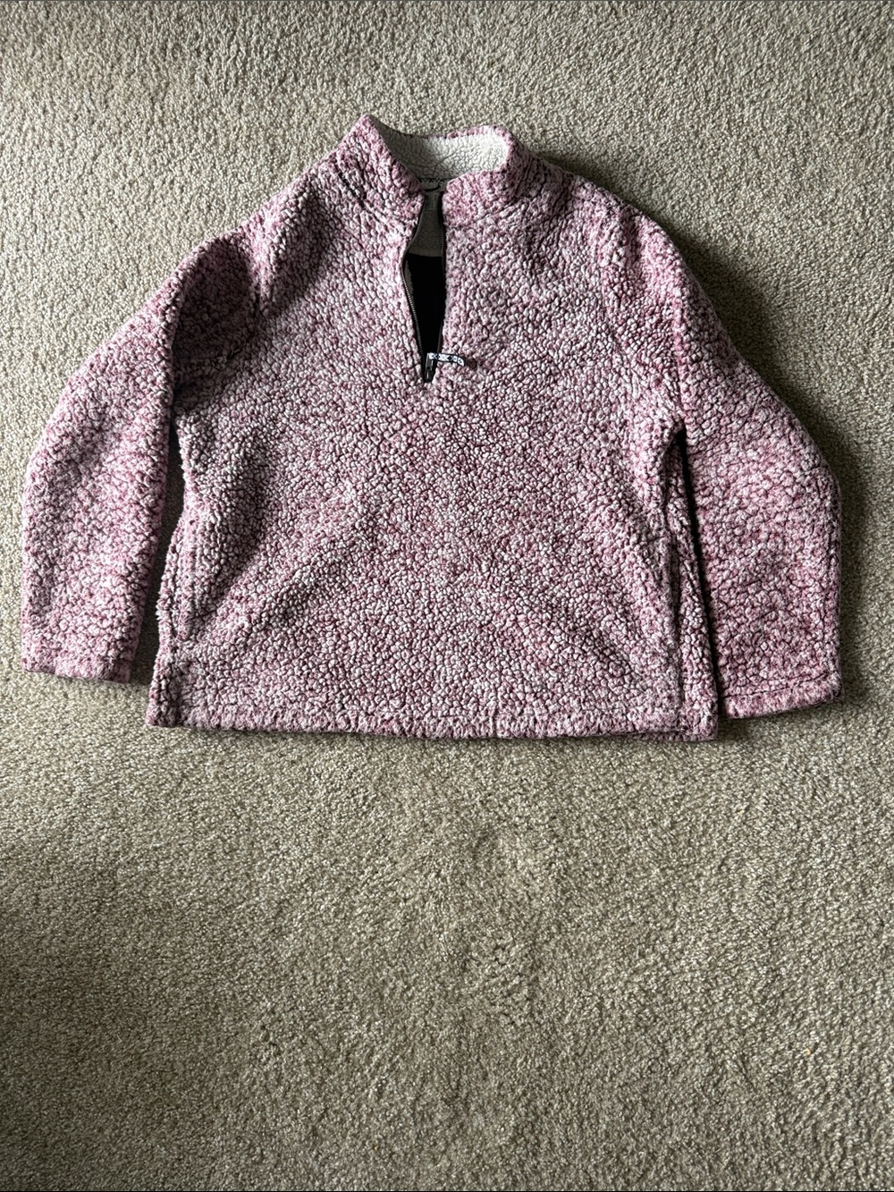 Time and Tru Kid’s Pink Sherpa Quarter-Zip Pullover Jacket X-LARGE